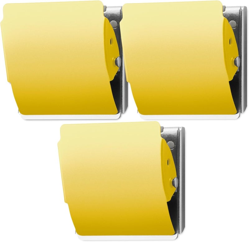 PLUS(ãƒ—ãƒ©ã‚¹) Extra Strong Magnetic Clips, Large Yellow, 3-Pack - Image 5